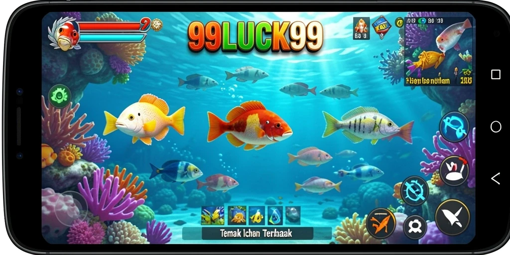 Screenshot gameplay 99LUCK99 yang menampilkan aksi Tembak Ikan.