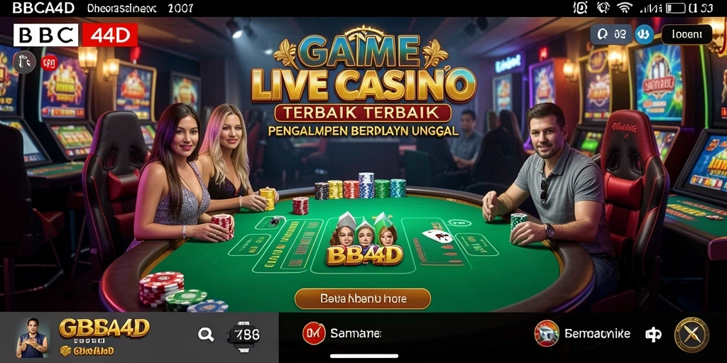Screenshot gameplay BBCA4D menampilkan dealer profesional dan suasana kasino yang nyata.