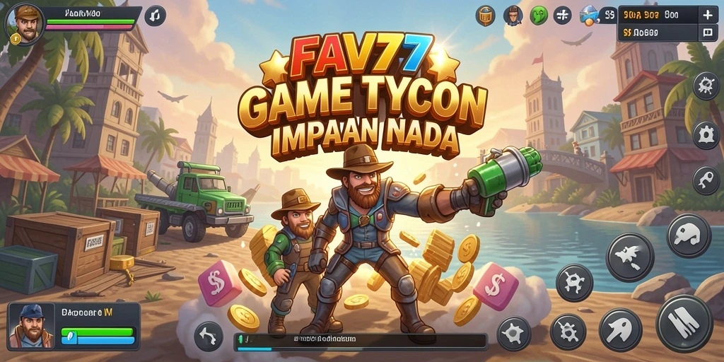 Tampilan gameplay FAV77 menampilkan keseruan membangun bisnis Tycoon.