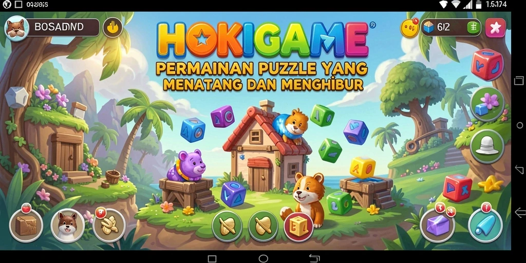 Screenshot gameplay HOKIGAME yang menampilkan tantangan Puzzle seru.