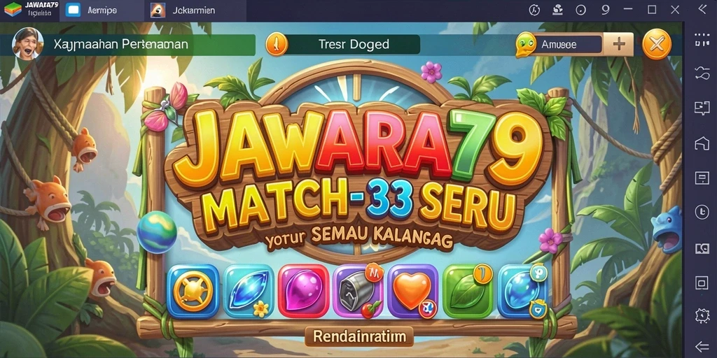 Screenshot gameplay JAWARA79 yang menunjukkan keseruan permainan Match-3.