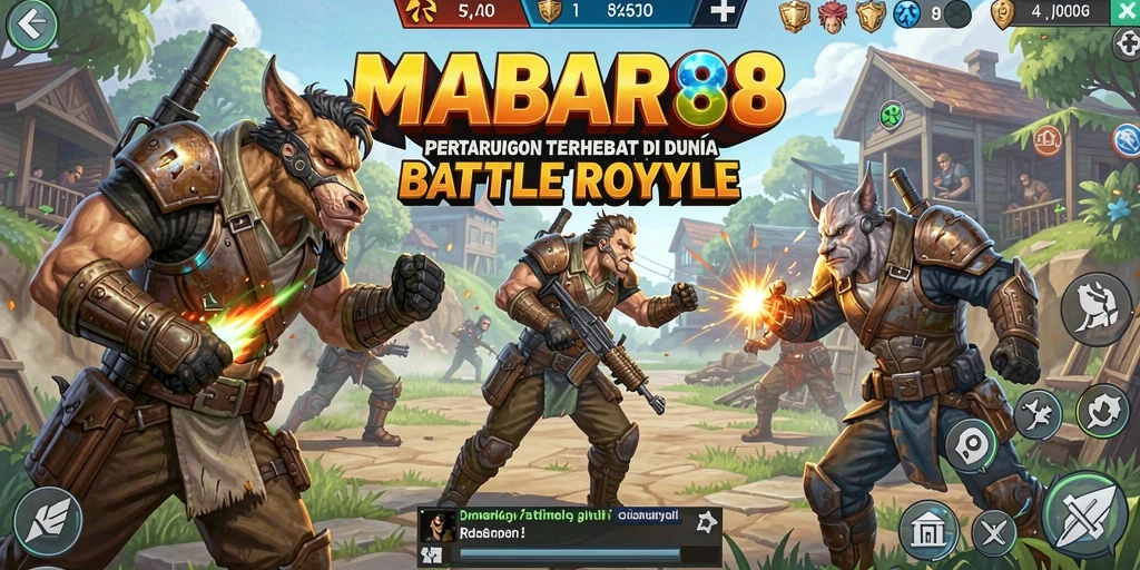 Tangkapan layar MABAR88 menampilkan momen seru dalam pertempuran Battle Royale.