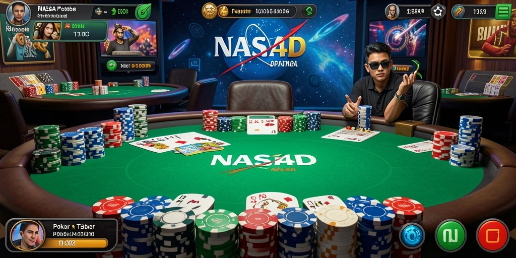 Tampilan gameplay poker yang menarik dan mendebarkan.