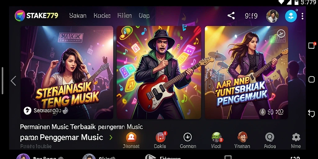 Screenshot STAKE779 menunjukkan antarmuka menarik dengan pemain yang bernyanyi.