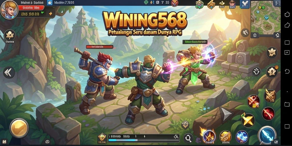 Screenshot utama WINNING568 menampilkan aksi seru gameplay RPG yang memukau.